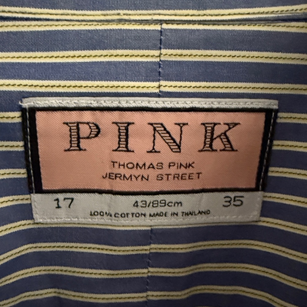 Thomas Pink Blue and Yellow Striped Shirt
